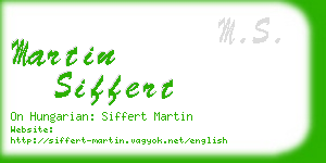martin siffert business card